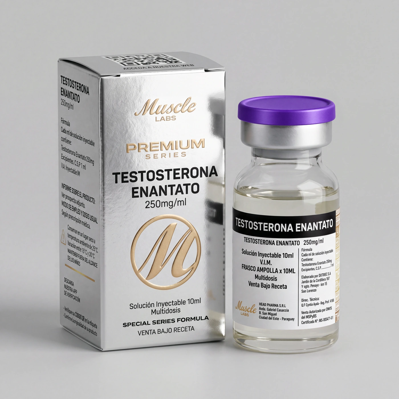 Testosterona Enantato 250 mg/ml, Vial de 10 ml