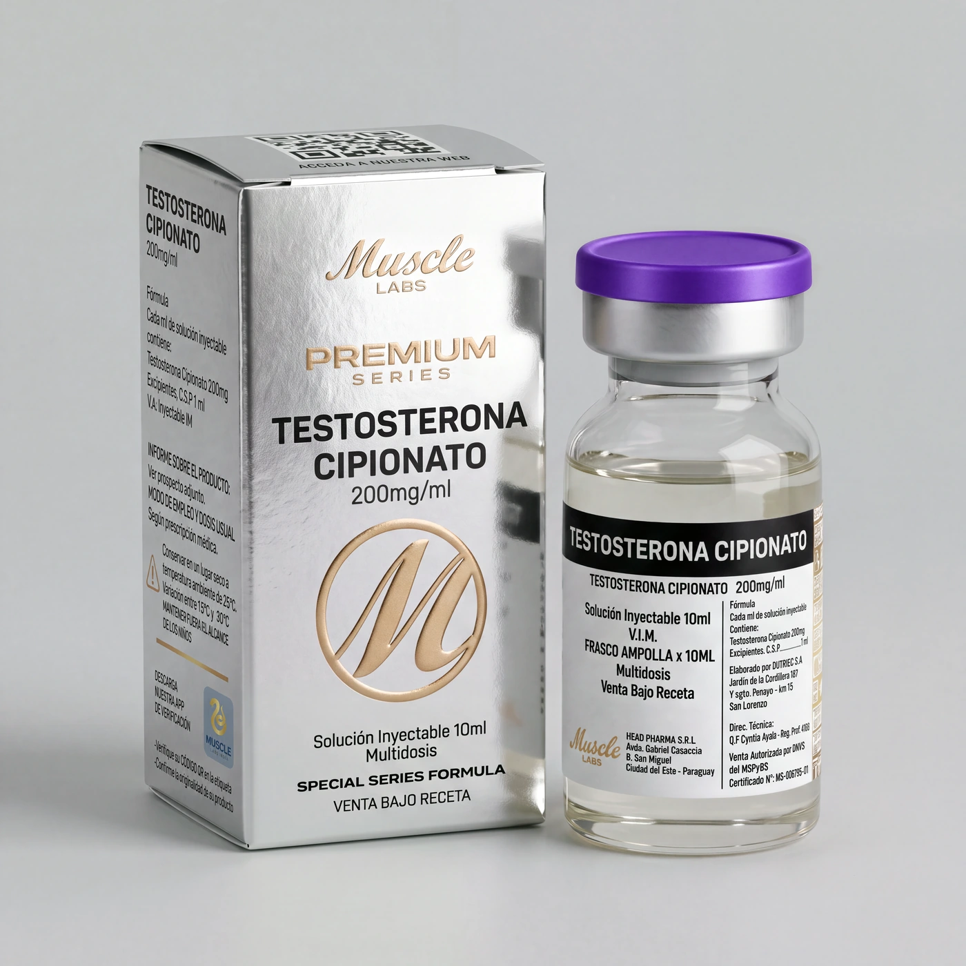 Testosterona Cipionato 200 mg/ml, Vial de 10 ml