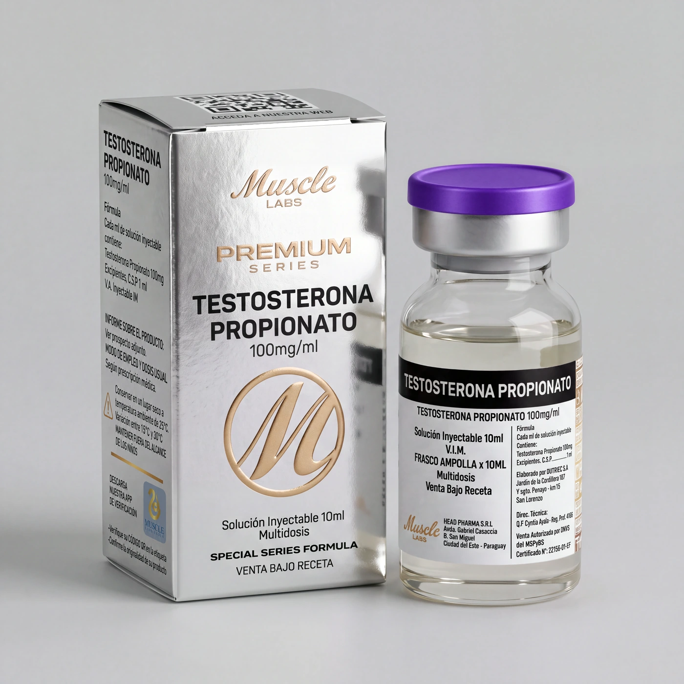 Testosterona Propionato 100 mg/ml, Vial de 10 ml